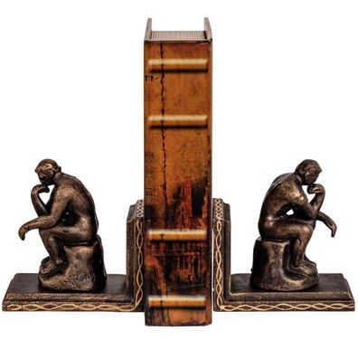 2 Buchstützen Buchständer der Denker nach Rodin Figur Skulptur Eisen Replika