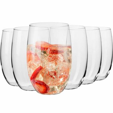 Krosno Blended Gläser für Wasser Getränke Säfte | Set 6 | 370 ml | Spülmaschine