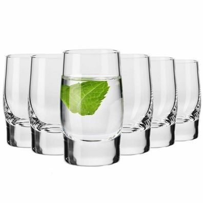 Krosno Sterling Gläser für Vodka Schnaps Shot | Set 6 | 50 ml | Spülmaschine