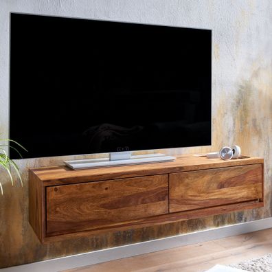 Wohnling TV Schrank Hängend 108x25x34 cm Lowboard Holz Massiv Fernsehkommode