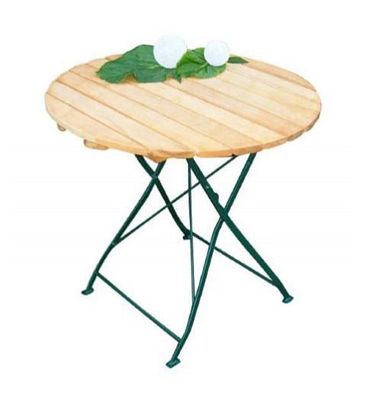 Klapptisch Holztisch Gartentisch Tisch, rund, Gestell dunkel Grün 77 cm