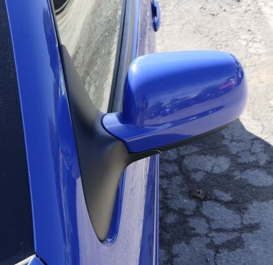 VW Polo 6N2 manueller Spiegel Außenspiegel links außen blau LA5C