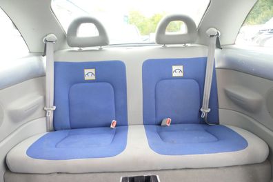 VW New Beetle 9C Sitz Sitze hinten Rückbank Rücksitzbank Lehne grau blau