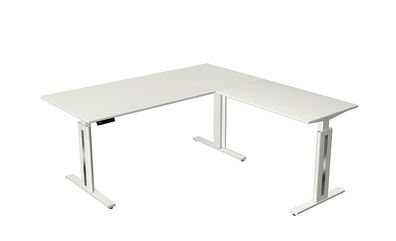 Kerkmann Schreibtisch Steh und Sitztisch MOVE 3 fresh mit Anbau (B) 180 x (T) 80 cm