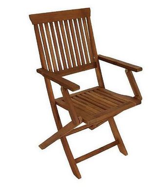 Klappstuhl Gartenstuhl Stuhl 4er Set mit Armlehnen klappbar aus Akazienholz
