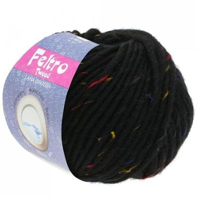 LANA GROSSA Feltro Tweed, modernes Filzgarn, Farbe 659, 50 g