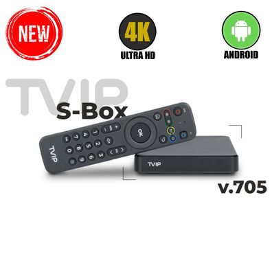 TVIP S-Box v.705 4K UHD Android 11 IP-Receiver HDR, Dual-WiFi, LAN, Bluetooth, HDMI,