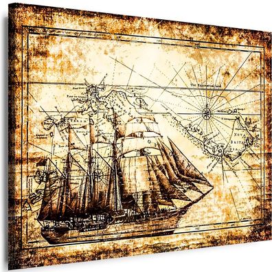 WandBilder Werke von Leonardo Da Vinci Schiff Leinwandbilder Xxl Top! Myartstyle