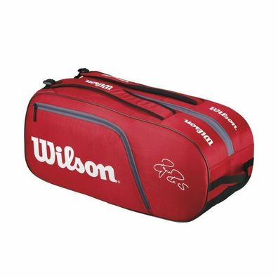 Wilson Federer Team 12 Pack Bag RD Racket Bag für 12 Tennisschläger