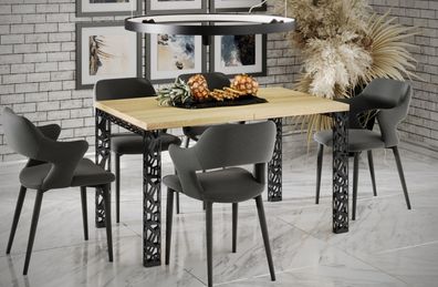 Esstisch 80-170 ausziehbar erweiterbar Esszimmertisch Küchentisch Metallgestell