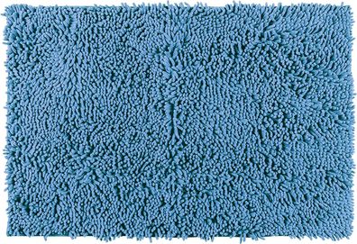 WENKO Badteppich Chenille Ocean Blue - Duschmatte, Polyester, 50 x 80 cm, Blau