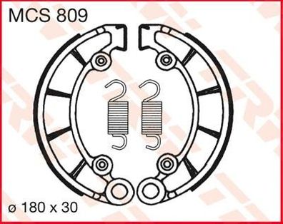 Bremsbacken TRW MCS809; 180x30 mm