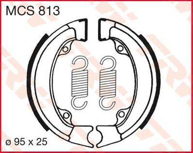 Bremsbacken TRW MCS813; 95x25 mm