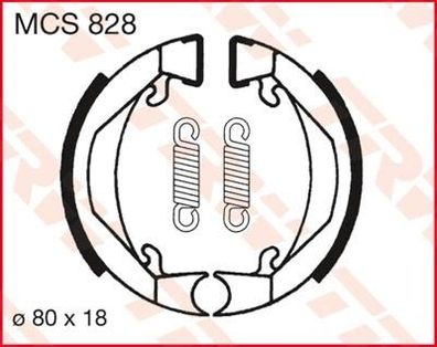 Bremsbacken TRW MCS828; 80x18 mm