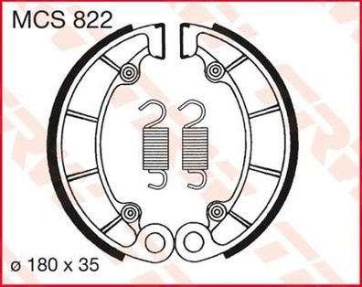 Bremsbacken TRW MCS822; 180x35 mm