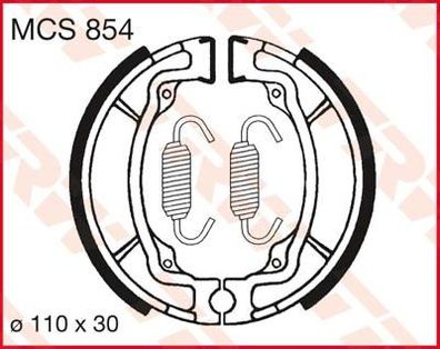 Bremsbacken TRW MCS854; 110x30 mm