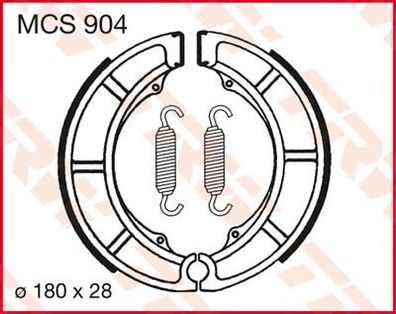 Bremsbacken TRW MCS904; 180x28 mm