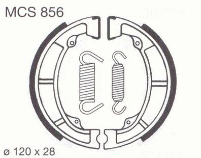 Bremsbacken TRW MCS856; 120x28 mit Federn