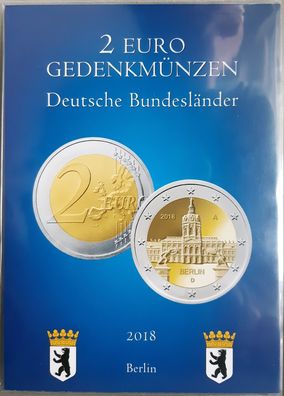 BRD 2 EURO BERLIN 2018 Komplettsatz inkl. Sammelmappe; Umlaufmünze Künstler: Bodo