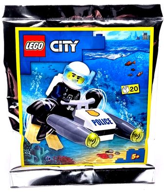 LEGO City 952208 Figur Leo Leise Polizei Taucher mit Wasser Scooter