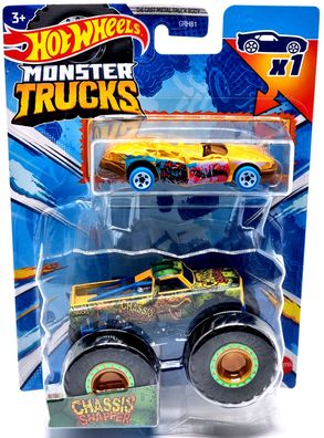 Mattel Hot Wheels doppel Pack Auto + Monster Trucks HKM09 Chassis Snapper