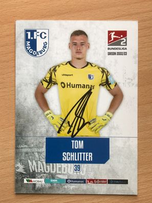 Tom Schlitter 1. FC Magdeburg 2022-23 AK orig. signiert - TV FILM #5322