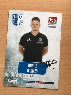 Daniel Widmer 1. FC Magdeburg 2022-23 AK orig. signiert - TV FILM #5324