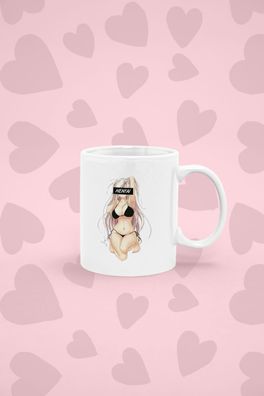 Anime Kaffeetasse für Fans erotischen Hentai & Waifu Bikini Beach Lady