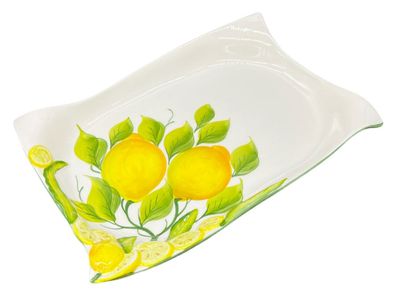 Italienische Keramik Servier-platte Zitrone handgemalt Italien Design Qualität