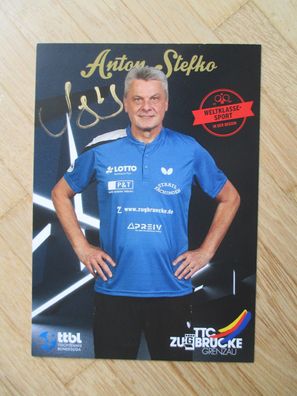 Tischtennis Bundesliga TTC Zugbrücke Grenzau Anton Stefko handsigniertes Autogramm!!!