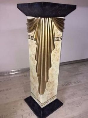 Säule Mäander Style Dekosäule 80cm Griechische Säulen Barock Podest Handbemalt