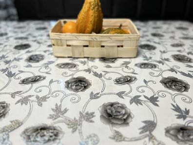 PVC Tischfolie Tischdecke Schutzfolie mit Muster 2mm Transparent 80 cm Blume