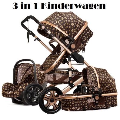 Kinderwagen 3 in 1 Kombikinderwagen Babywagen Buggy Abnehmbare Einzelteile KiWa