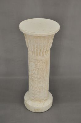 Podest Säule Ägyptisch Blumenständer Antik Stil 90cm Medusa Weiß Standsäule