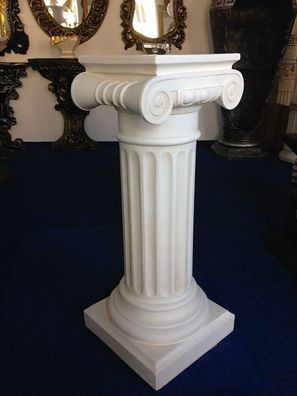 Säule Mäander Style Dekosäule 60cm Griechische Säulen Barock Podest Handbemalt Beige