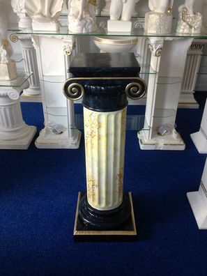Marmor Säule Mäander Style Deko 100cm Griechische Säulen Barock Podest Handbemalt