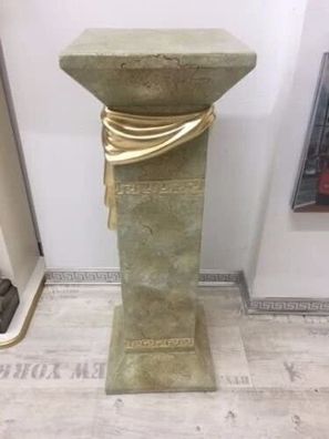 Säule Mäander Style Dekosäule Marmo 100cm Griechische Säulen Barock Podest Handbemalt