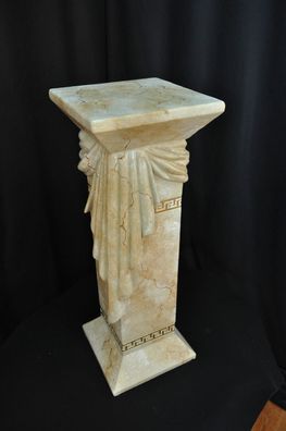 Säule Mäander Style Dekosäule 100cm Griechische Säulen Marmor Podest Handbemalt