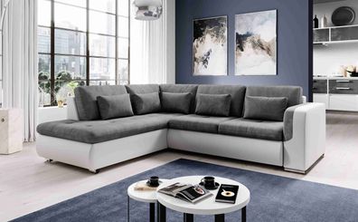 FURNIX Ecksofa Fiorenzo Sofa Schlaffunktion Sofakissen Couch L-Form MA 120-KR 34