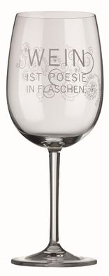 Vino Rotweinglas "Wein ist Poesie in Flaschen" - Räder Design