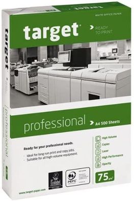 Target Professional Kopierpapier 75g/ m² DIN-A4 500 Blatt Druckerpapier weiß