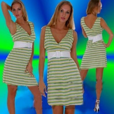 Sexy Miss Damen Streifen Dress Mini kleid lurex Stripes silber 34/36/38 bunt