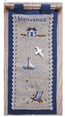Stickpackung mit Perlen - Wandbehang "Bienvenue a la mer"