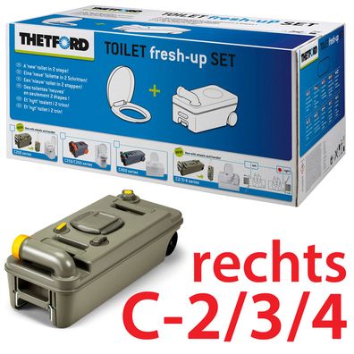 Thetford FRESH UP SET C2 3 4 Cassette Camping Fäkalientank Toilette RECHTS NEU