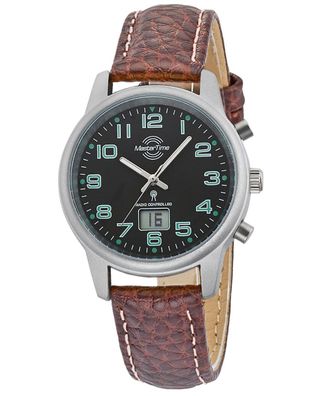 Master Time Damen-Funkuhr Lederband Braun MTLA-10762-22L