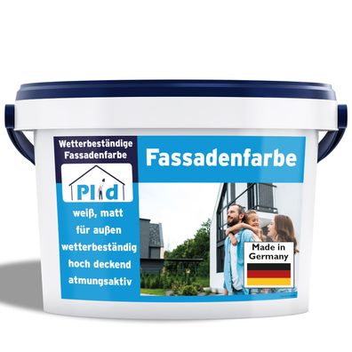 plid® - Fassadenfarbe Weiss Außen (WETTER & UV-BESTÄNDIG]- Hochwertige Aussenfarbe