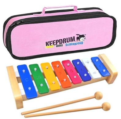 keepdrum KGS2 Glockenspiel für Kinder mit Tasche Pink