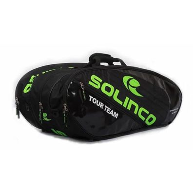 Solinco 15 Pack Tour Racquet Bag Full Black/ Neon Green