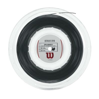 Wilson Revolve Spin 16 Black 200 m Tennisaiten Saitenrolle Halbarkeit und Spin