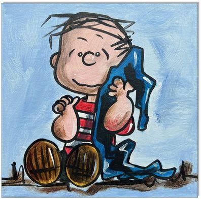 Klausewitz: Original Acryl auf Leinwand: Peanuts Linus van Pelt V / 20x20 cm